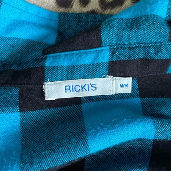 RICKI’s (Size M) Turquoise Plaid/Flannel Blouse - Picture 5 of 7